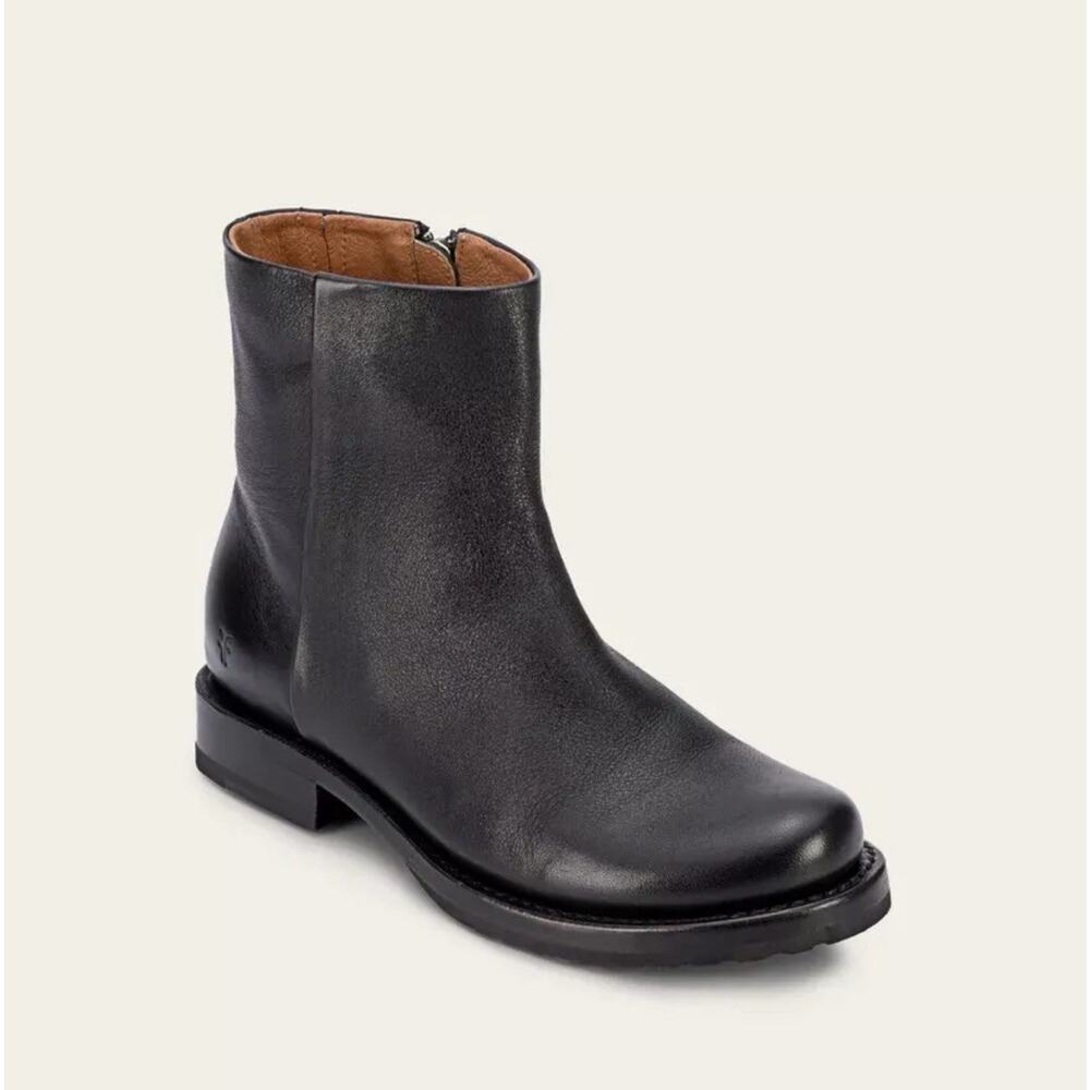 Frye Black Leather Ankle Boots